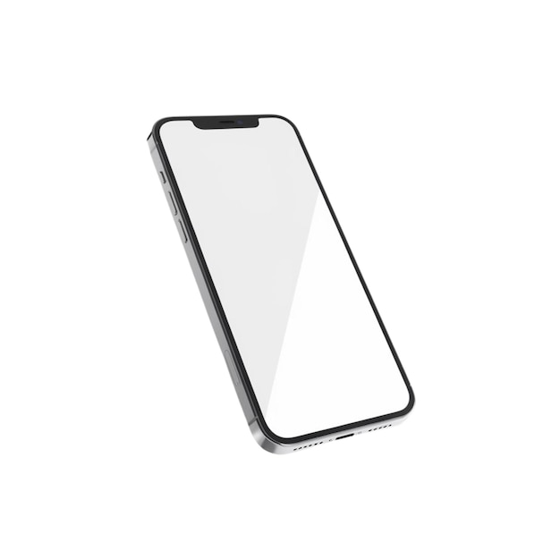 Mockup de teléfono móvil de pantalla blanca con fondo blanco Se puede usar como diseño gráfico