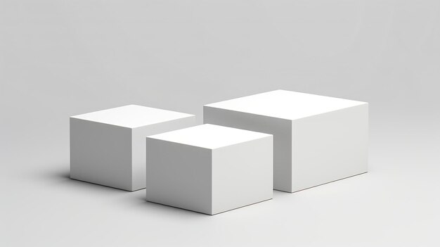 Mockup de tres cajas cuadradas