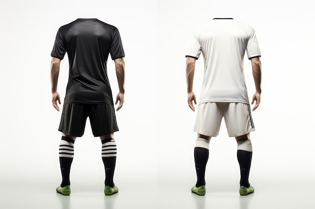 Foto mockup uniformes del equipo de fútbol deportivo camiseta multicolores ilustración generativa de ia