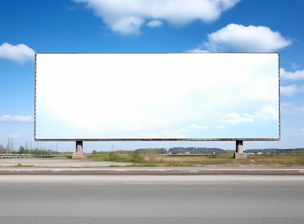 Mockup, vazio, estrada, outdoor, com, céu azul, fundo Banco de Imagem