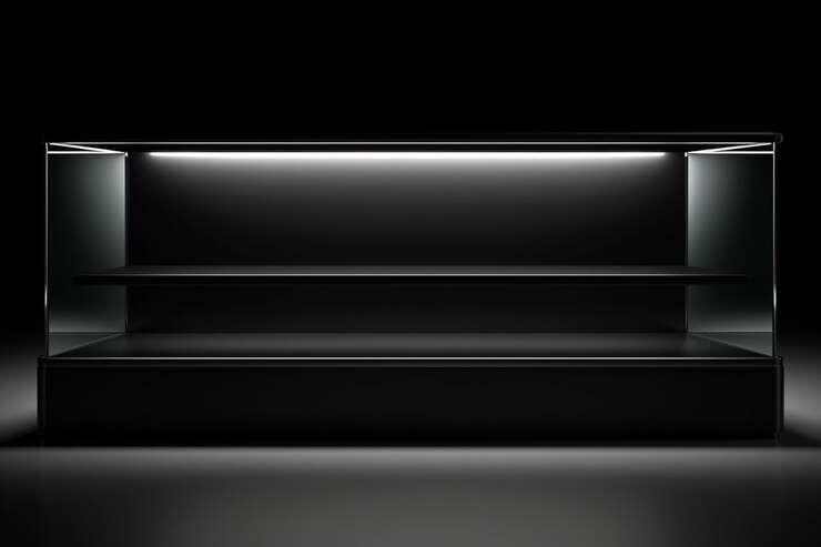 Mockup de vitrina negra del menú elegante