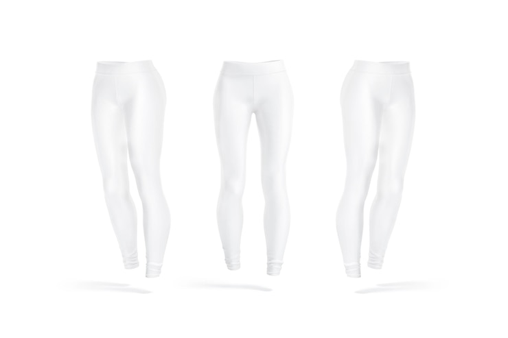 Foto mockup von blanken weißen sport-leggings für frauen, front- und seitenansicht