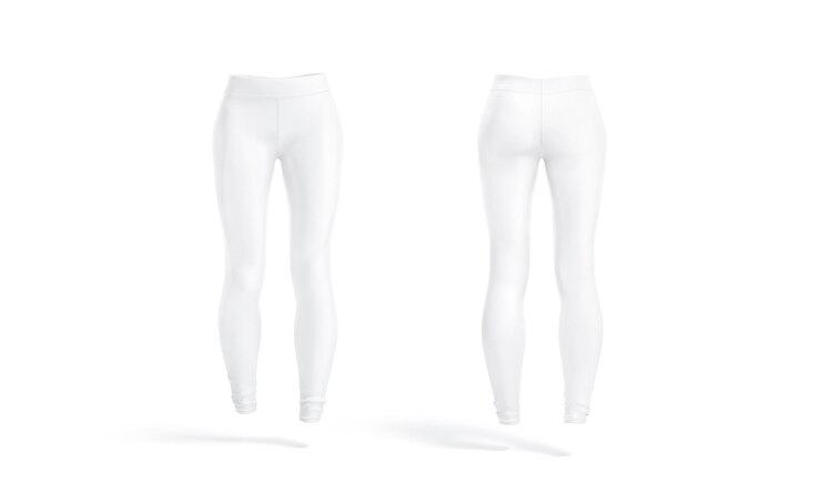 Foto mockup von blanken weißen sportleggings für frauen, front- und rücksicht