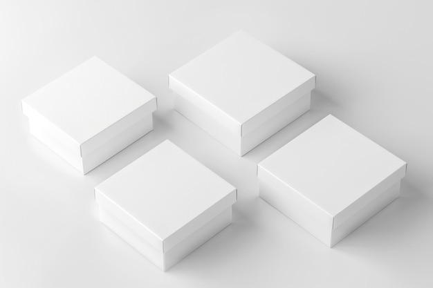 Mockup von der oberen Seite des Weißkarton-Produktkastensets