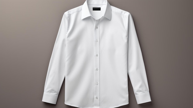 Foto mockup von einem klassischen weißen buttondown-hemd und hintergrundwandpapier