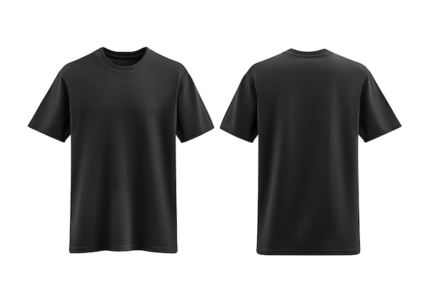Mockup von einem leeren schwarzen T-Shirt vorne und hinten