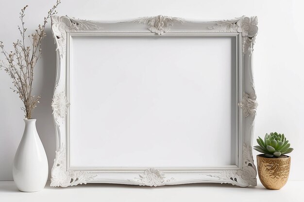 Mockup von Elegance Victorian Frame auf weißem Hintergrund