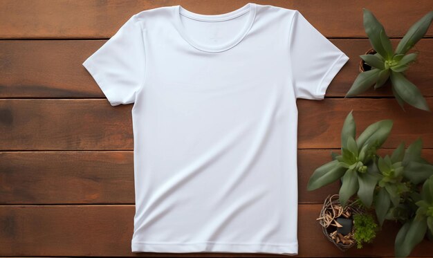 Mockup Weiß Weiß T-Shirt Mockup T-shirt Mockup Stil Flat Lay SKU T0495 Damen Vollrahmen Pho