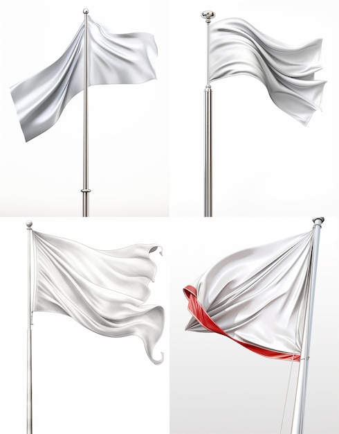 Mockup Weiße Flagge Stockfoto Yriakov im Stil von Realisti
