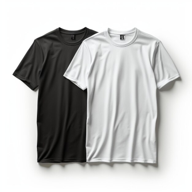 Mockup Weißes und schwarzes T-Shirt