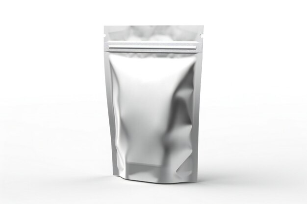 Mockup de ziplock blanco en un fondo blanco