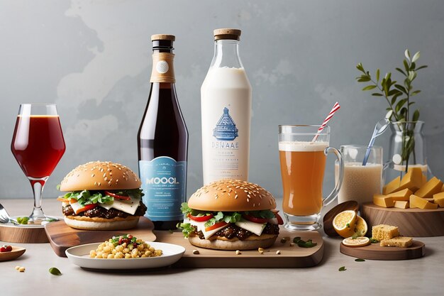 Mockups de alimentos y bebidas