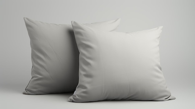 Mockups de almohadas grises estilo Zbrush con valores tonales sutiles
