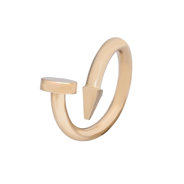 Moda 2022 anillo de oro aislado sobre fondo blanco Joyería moda 2022