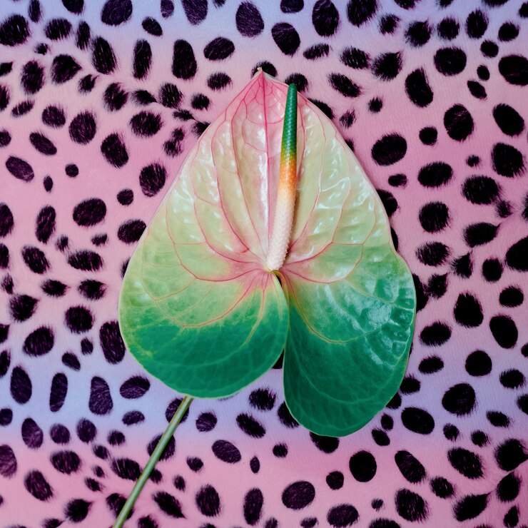 Foto moda de flores de calla. mínimo. estampa de leopardo