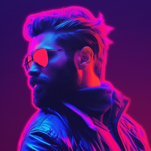 Foto moda masculina neon elegance mais brilhante do que nunca