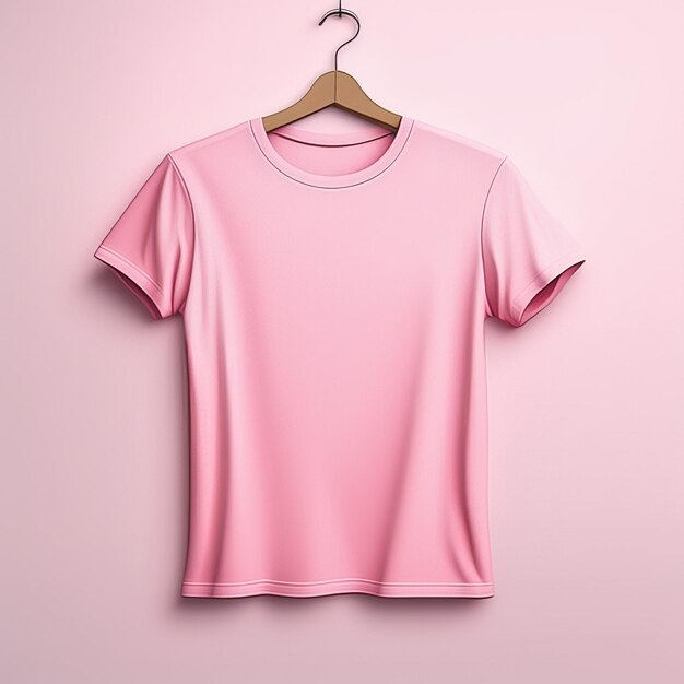 Foto moda mockup camiseta rosa em branco