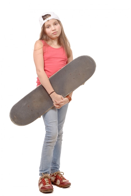 Moda mulher bonita com skate