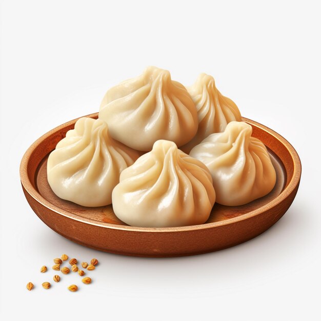 Foto modak plato de dumplings dulces indio en la tableta de comida fondo blanco