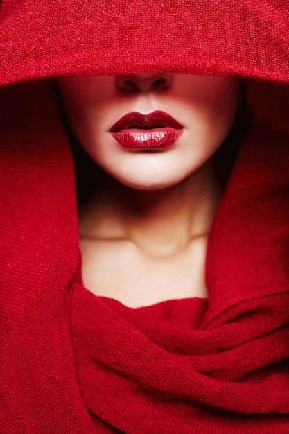 Mode islamischen Stil womanred Lippen Mädchen