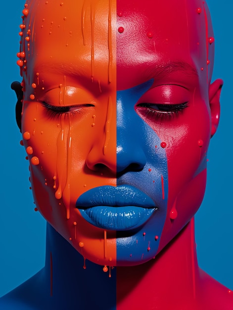 Mode-Magazin-Cover Pfeffer Gemüse Liebhaber Chili-Festival-Tag Fantasie Poster Farbe Gesicht