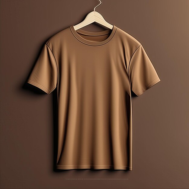 Mode-Mockup braunes T-Shirt leer