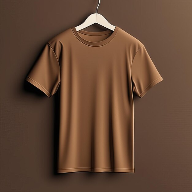 Mode-Mockup braunes T-Shirt leer