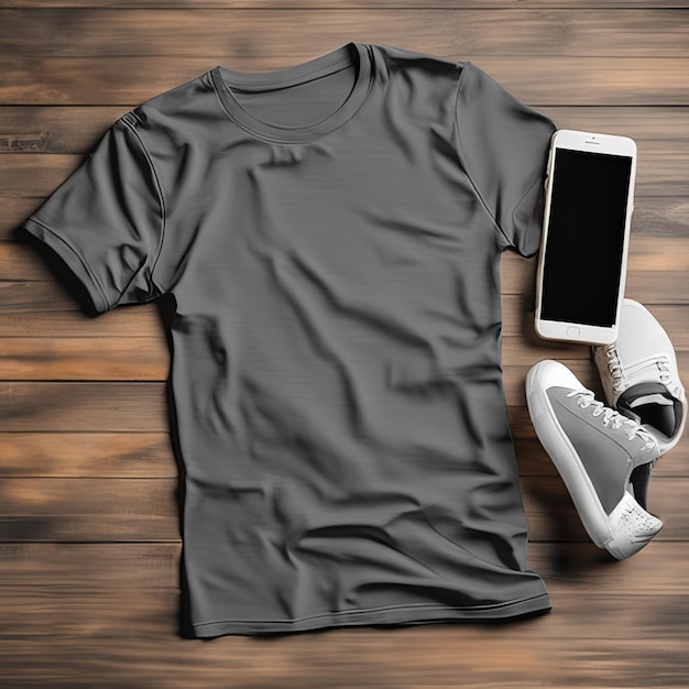 Mode-Mockup schwarzes T-Shirt leer