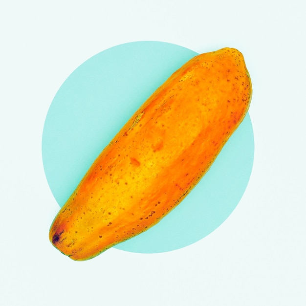 Modedesign Papaya Minimal Art Obst Geometrie Hintergrund