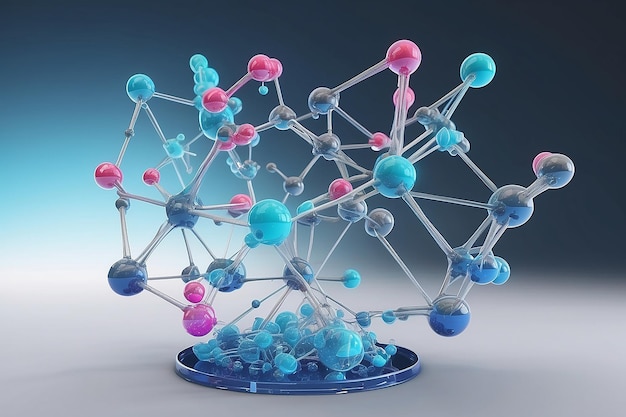 Foto modelação molecular simulação 3d em hitech médica