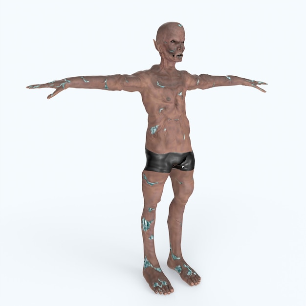 Foto modelado 3d de orcos zombies