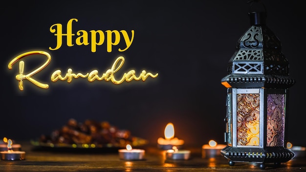 Modelagem 3D As palavras de feliz Ramadan