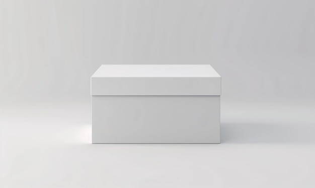 Modelagem 3D de caixa branca em fundo branco