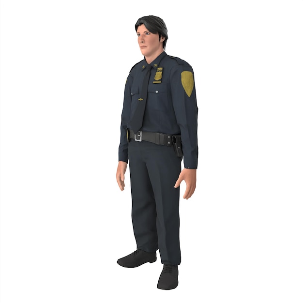 Modelagem 3d de menino policial