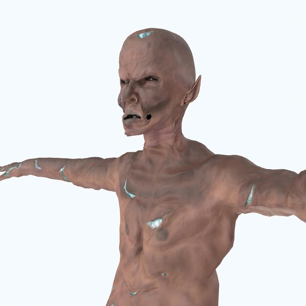 Modelagem 3d de orc zumbi