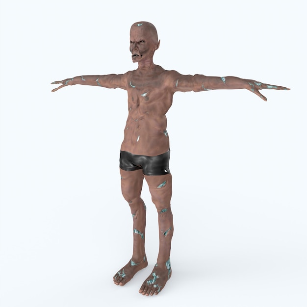 Modelagem 3d de orc zumbi