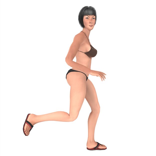 Modelagem 3d de personagem feminina Asena