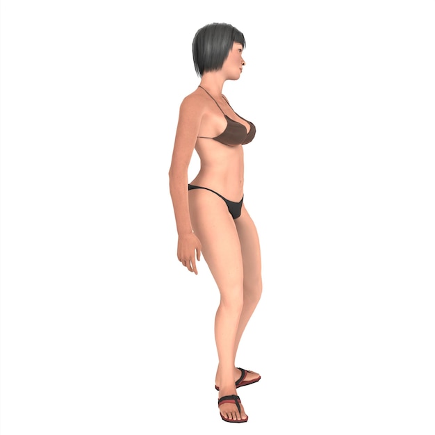 Modelagem 3d de personagem feminina Asena
