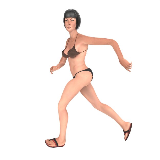 Modelagem 3d de personagem feminina Asena