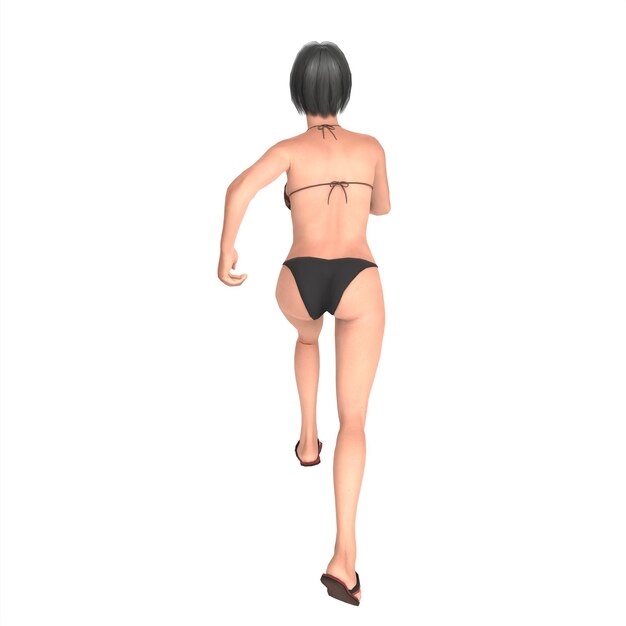 Modelagem 3d de personagem feminina Asena