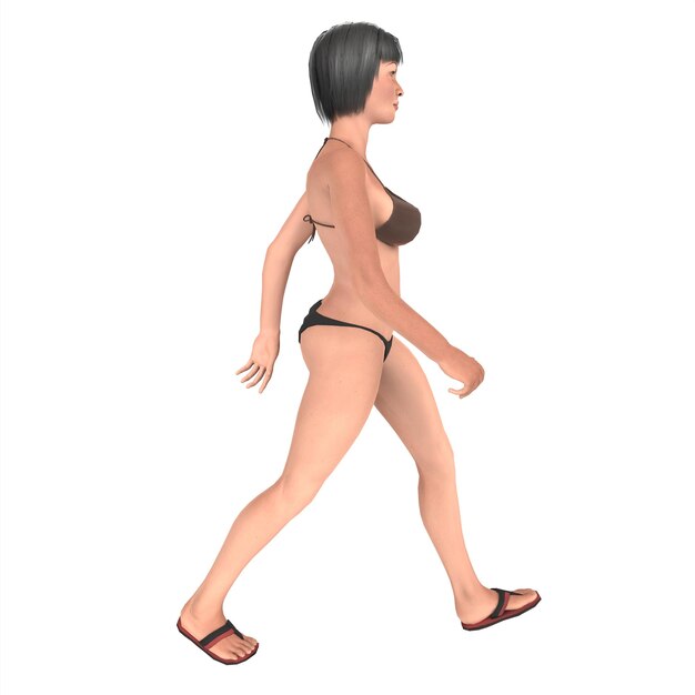 Modelagem 3d de personagem feminina asena