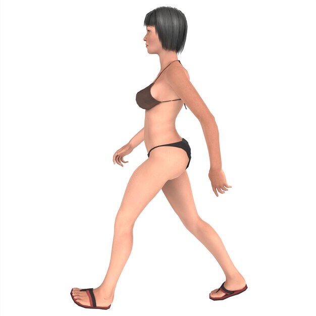 Foto modelagem 3d de personagem feminina asena