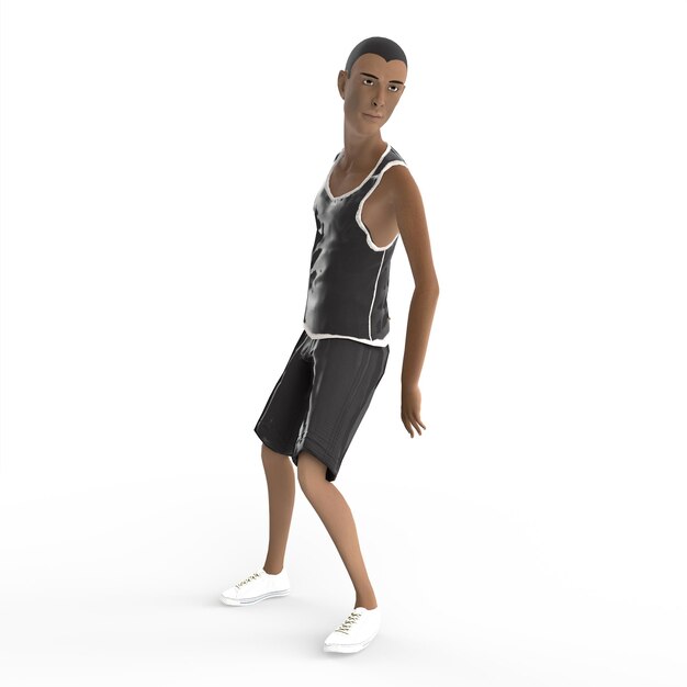 Modelagem 3d de personagem jovem