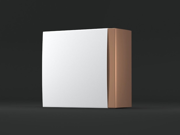 Modelagem de caixa de produto de ouro branco rosa