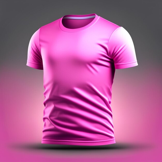 Modelagem de camisas de cor rosa para mulheres ou meninas