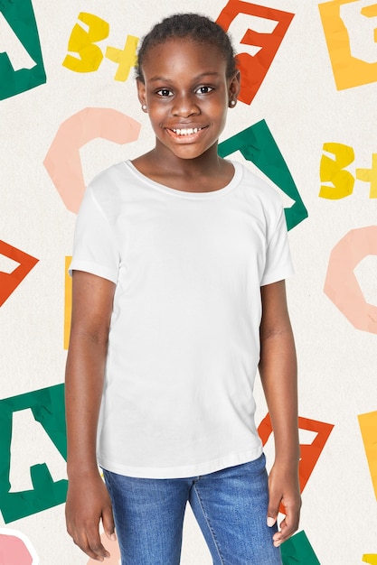 Modelagem de camiseta casual para raparigas png
