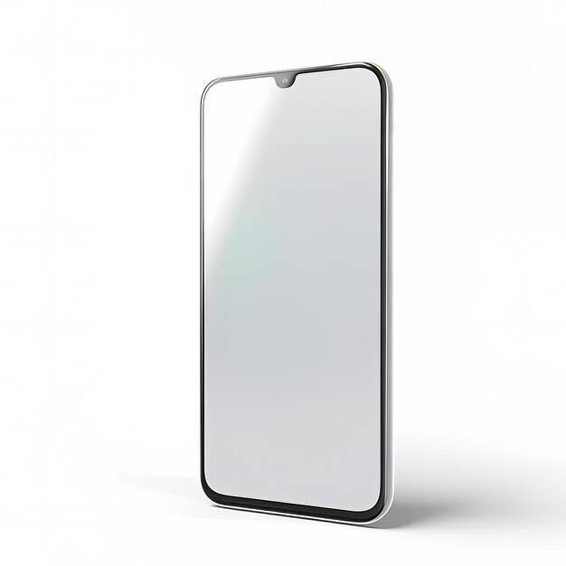 Foto modelagem de ecrã branco de smartphone isolado em fundo branco criado com tecnologia de ia generativa