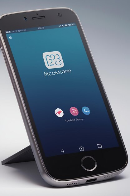 Foto modelagem de produto de telefone móvel de smartphone exibição de publicidade renderização de modelagem de papel de parede de fundo