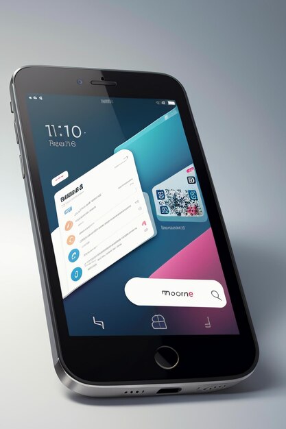 Foto modelagem de produto de telefone móvel de smartphone exibição de publicidade renderização de modelagem de papel de parede de fundo