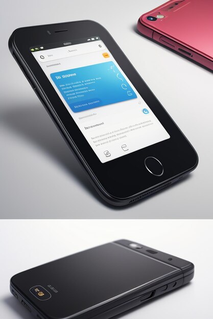Foto modelagem de produto de telefone móvel de smartphone exibição de publicidade renderização de modelagem de papel de parede de fundo